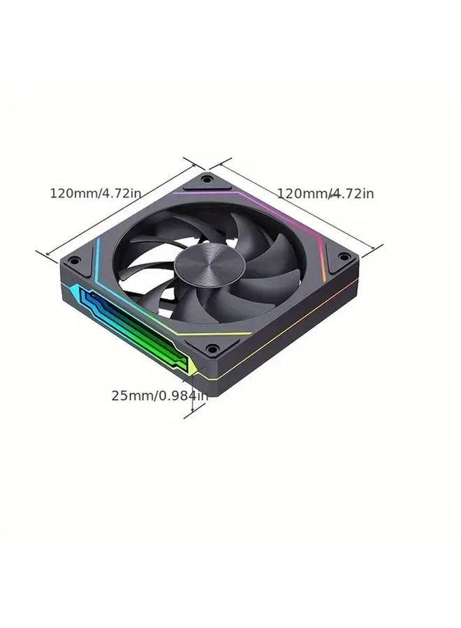 Xuanfeng وحدة تحكم مروحة تبين RGB LED PWM مع 3 مراوح سوداء قاعدة معدنية مزدوجة الجوانب دوران 360 تبريد هادئ للكمبيوتر - Image 2